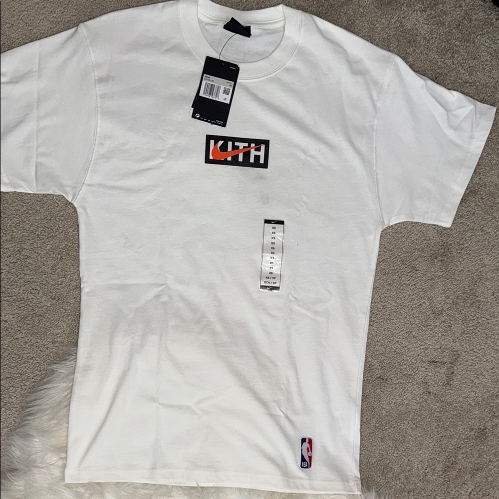 Nike/Kith White and Black Logo Men's Tee